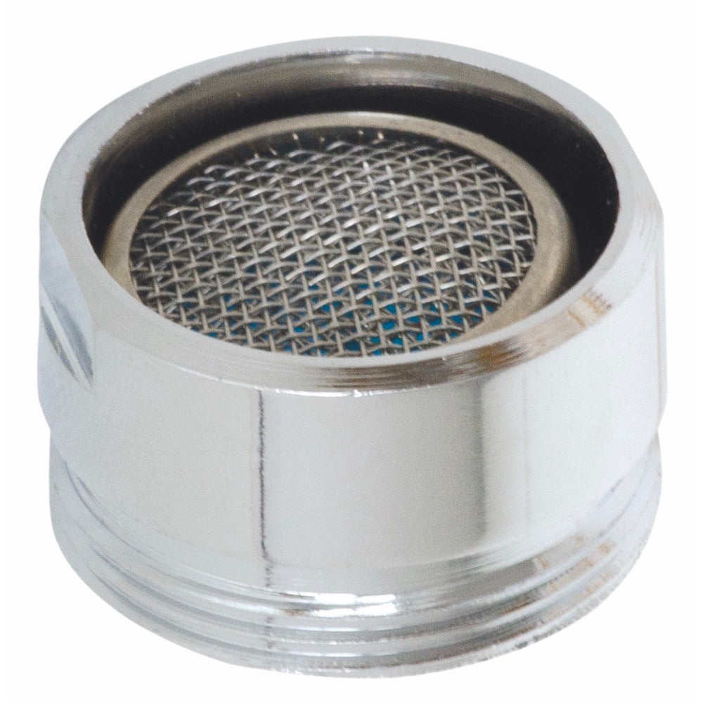 Nahaufnahme des Alvito Auslaufsiebs klein für Armatur Siena, mit Maschensieb und Chromoberfläche mit Schraubgewinde zur einfachen Befestigung - ideal für die Bereitstellung von gefiltertem Wasser.