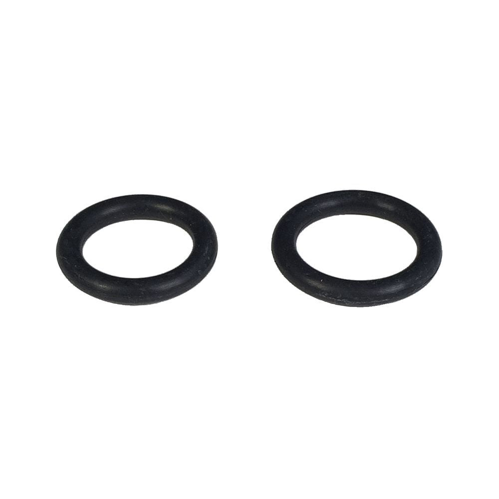 Zwei schwarze Ringe aus dem Alvito Dichtungssatz Armatur Verona sind nebeneinander auf weißem Hintergrund abgebildet.