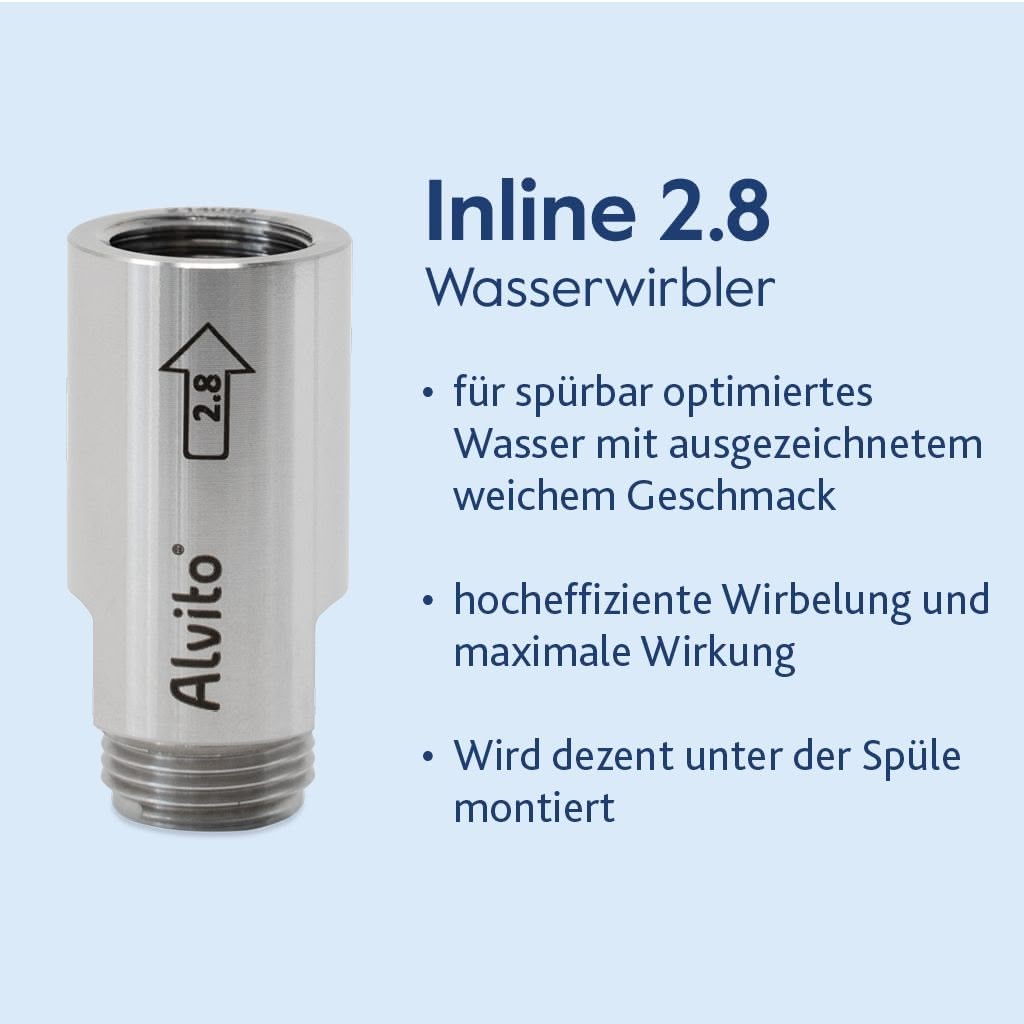 Das Alvito Untertisch-Wasserfilter-Set Integral Pro in Silber bietet Wasservitalisierung, effiziente Wasserverwirbelung, diskreten Untertisch-Einbau und zusätzlichen Kalkschutz für spürbar optimierte Wasserqualität.