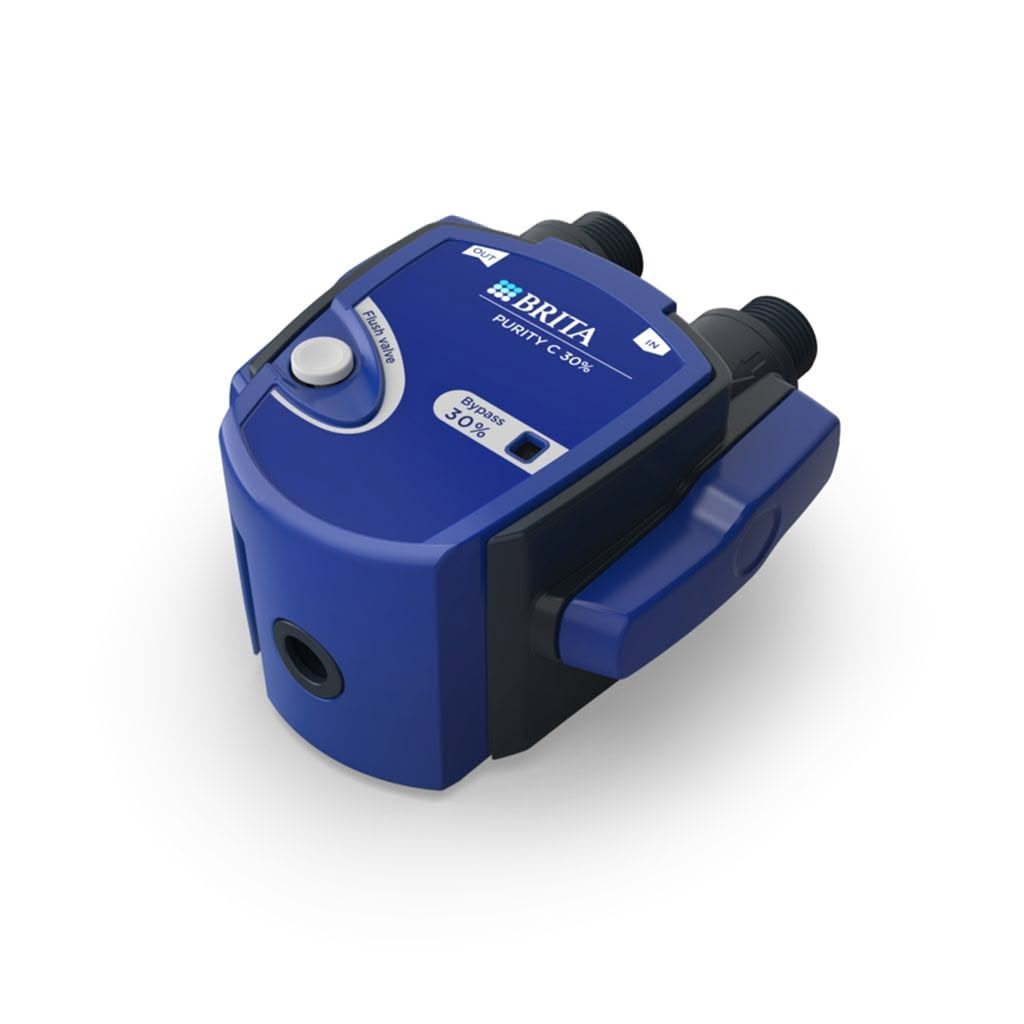 BRITA Purity C Filterkopf mit festem Verschnitt von 30 % und blauem Verriegelungsgriff