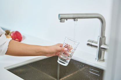 Calabro 3-Wege-Wasserhahn Edelstahl mit Ausziehbrause