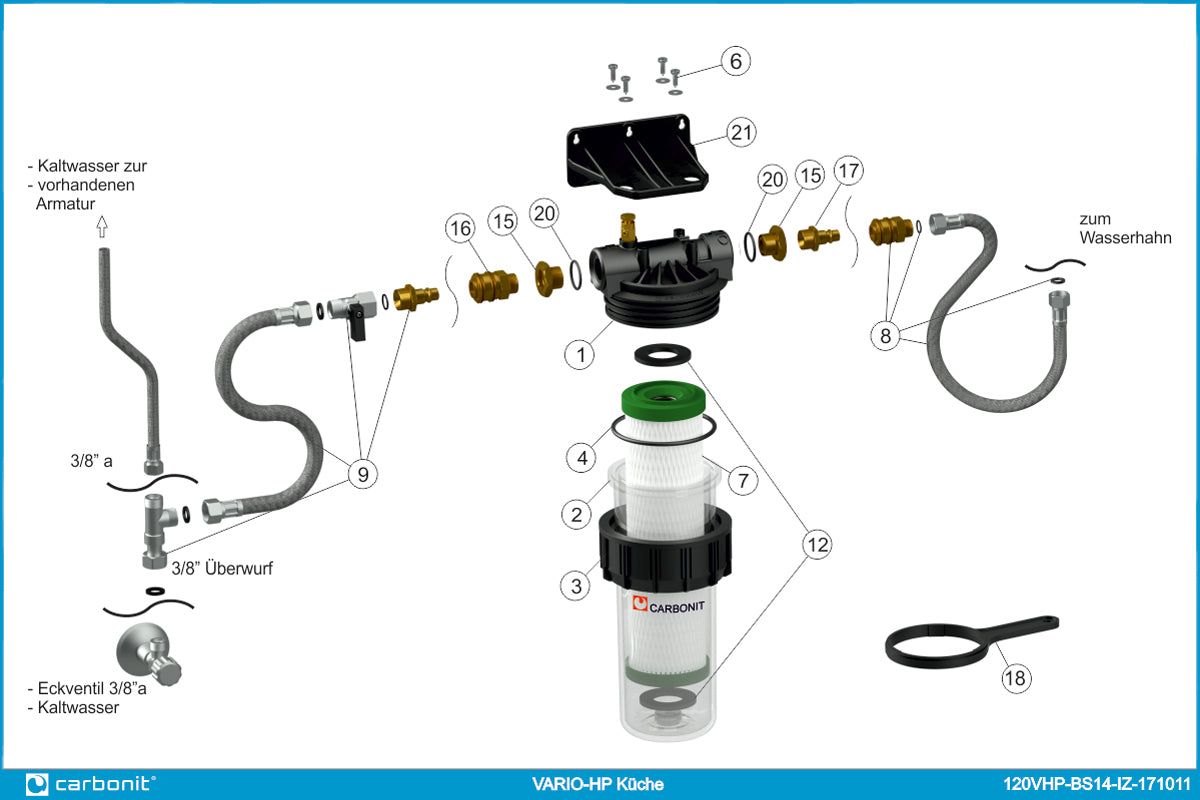 Carbonit VARIO Küche Teilezeichnung